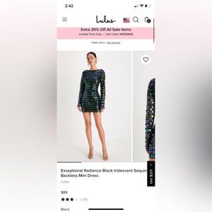 Lulus Exceptional Radiance Black Iridescent Sequin Backless Mini Dress